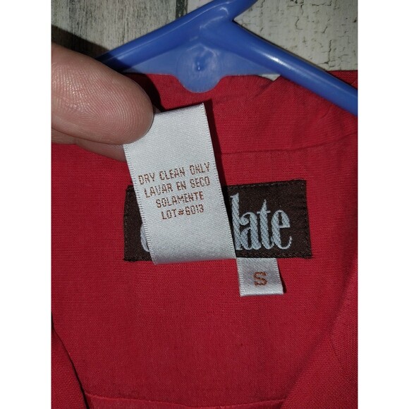Chocolate Woman's Small Red Dress Silk  Linen Blend - Picture 5 of 6